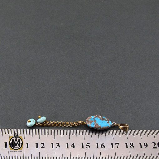 مدال فیروزه نیشابوری زنانه طرح خجسته - کد 3131 - تصویر 4