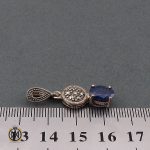 مدال یاقوت کبود و مارکازیت زنانه طرح دریا - کد 3139 - تصویر 4