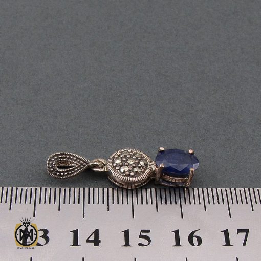 مدال یاقوت کبود و مارکازیت زنانه طرح دریا - کد 3139 - تصویر 4