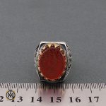 انگشتر عقیق قرمز مردانه با وان یکاد - کد 8629 - تصویر 4