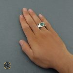 انگشتر زمرد زامبیا مردانه مرغوب - کد 8584 - تصویر 5