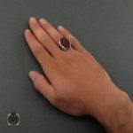 انگشتر عقیق یمن با حکاکی الابذکرالله تطمئن القلوب - کد 8674 - تصویر 5