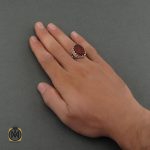 5 انگشتر عقیق یمن با حکاکی یا جواد ابن الرضا - کد 8675 - تصویر 5