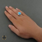 5 انگشتر فیروزه مصری مردانه خوش طبع - کد 8677 - تصویر 5