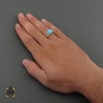 5 انگشتر فیروزه نیشابوری مردانه خوش رنگ و فاخر - کد 8678 - تصویر 5
