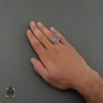 انگشتر عقیق یمن کبود مردانه - کد 8687 - تصویر 5