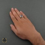 5 انگشتر عقیق یمن کبود مردانه - کد 8689 - تصویر 5