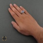 5 انگشتر عقیق یمن کبود صفوی مردانه - کد 8690 - تصویر 5