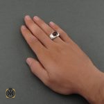 انگشتر عقیق یمن طرح صفوی مردانه - کد 8696 - تصویر 5