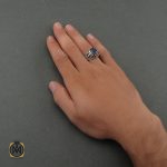 انگشتر یاقوت کبود آفریقایی مردانه - کد 8700 - تصویر 5
