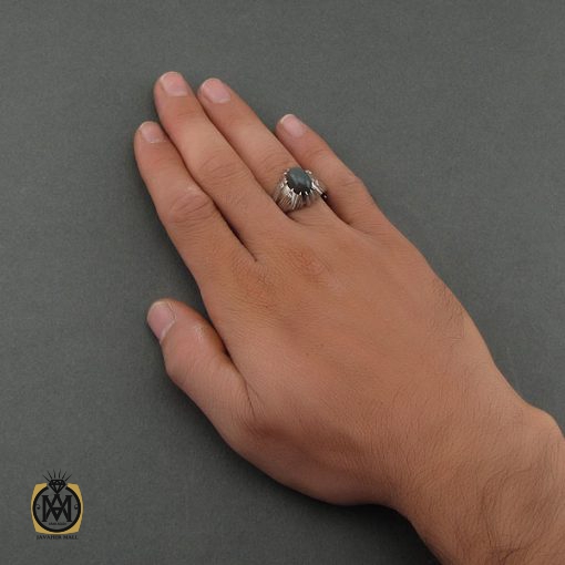 انگشتر اپال مردانه اصل خوش رنگ- کد 8704 - تصویر 5