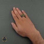 5 انگشتر زبرجد و مارکازیت مردانه اصل و معدنی - کد 8705 - تصویر 5