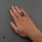 5 انگشتر عقیق یمن مردانه درشت - کد 8706 - تصویر 5