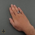 5 انگشتر عقیق یمن مردانه مرغوب دست ساز - کد 8709 - تصویر 5
