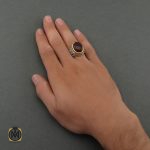 5 انگشتر عقیق یمن مردانه دست ساز - کد 8710 - تصویر 5