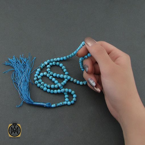 تسبیح فیروزه مصری 101 دانه فاخر - کد 4120 - تصویر 5