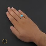 انگشتر فیروزه نیشابوری مردانه خوش رنگ - کد 8721 - تصویر 5