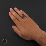 5 انگشتر عقیق یمن مردانه با رکاب قلم زنی هنر دست استاد هشتم - کد 8722 - تصویر 5