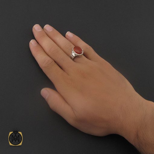 5 انگشتر عقیق یمن مردانه دست ساز - کد 8723 - تصویر 5