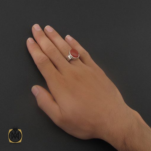 انگشتر عقیق یمن مردانه دست ساز - کد 8724 - تصویر 5