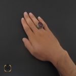 انگشتر عقیق یمن و زمرد مردانه دست ساز - کد 8725 - تصویر 5