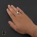 انگشتر عقیق یمن مردانه خوش رنگ طرح صفوی - کد 8729 - تصویر 5