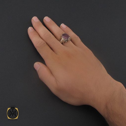 5 انگشتر یاقوت سرخ آفریقایی مردانه هنر دست استاد باقرزاده - کد 8731 - تصویر 5