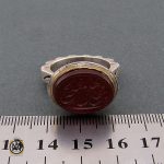 انگشتر عقیق یمن مردانه با حکاکی مهدی طاووس اهل الجنه استاد احمد - کد 8598 - تصویر 5