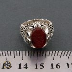 انگشتر عقیق یمن مردانه با حکاکی محمد نبی الرحمه استاد حیدر - کد 8599 - تصویر 5