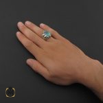 5 انگشتر توپاز سبز مردانه خوش رنگ - کد 8737 - تصویر 5