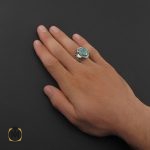 انگشتر توپاز سبز مردانه خوش رنگ و طبیعی - کد 8741 - تصویر 5