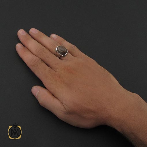 5 انگشتر عقیق باباقوری یمن مردانه - کد 8754 - تصویر 5