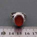 5 انگشتر عقیق یمن مردانه با حکاکی یا فاطمه الزهرا استاد حیدر - کد 8602 - تصویر 5