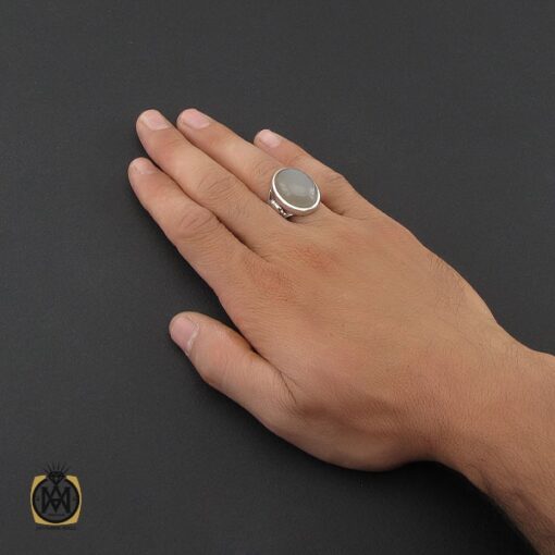 انگشتر مون استون مردانه مرغوب دست ساز - کد 8758 - تصویر 5