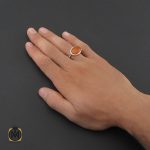 5 انگشتر عقیق یمن شزف الشمس مردانه دست ساز - کد 8759 - تصویر 5