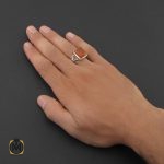 انگشتر عقیق یمن مردانه دست ساز - کد 8760 - تصویر 5