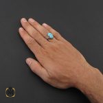 5 انگشتر فیروزه نیشابوری مردانه - کد 8763 - تصویر 5