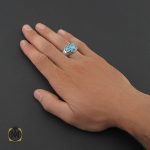 5 انگشتر فیروزه نیشابوری طرح صفوی مردانه - کد 8766 - تصویر 5