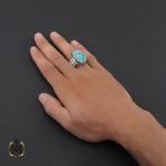 انگشتر فیروزه نیشابوری درشت مردانه هنر دست استاد شرفیان - کد 8768 - تصویر 6