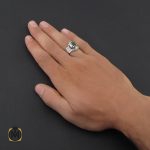 5 انگشتر زمرد زامبیا مردانه خوش رنگ - کد 8772 - تصویر 5