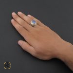 5 انگشتر عقیق یمن کبود مردانه دست ساز – کد 8779 - تصویر 5