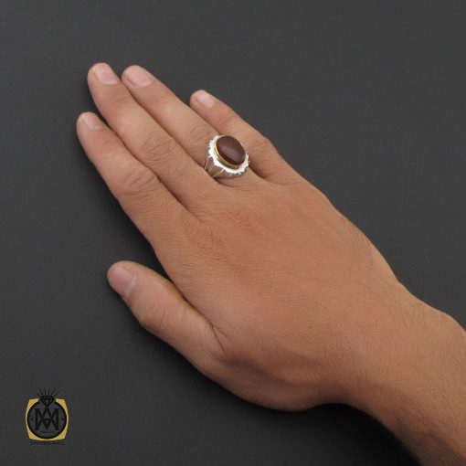 انگشتر عقیق یمن مردانه هنر دست استاد شرفیان – کد 8780 - تصویر 5