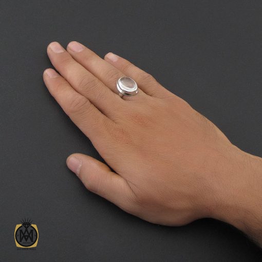 انگشتر دُر نجف مرغوب مردانه دست ساز – کد 8784 - تصویر 5