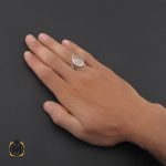 5 انگشتر دُر نجف شفاف مردانه دست ساز – کد 8785 - تصویر 5