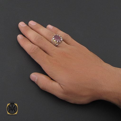 5 انگشتر یاقوت سرخ مردانه هنر دست استاد شرفیان – کد 8794 - تصویر 5
