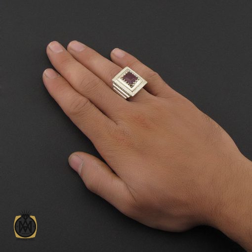 انگشتر یاقوت سرخ مردانه هنر دست استاد شرفیان – کد 8801 - تصویر 5