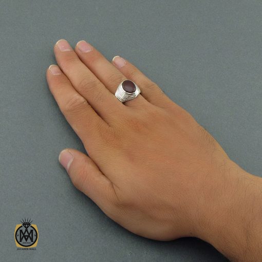 انگشتر عقیق یمن مردانه دست ساز - کد 8607 - تصویر 5
