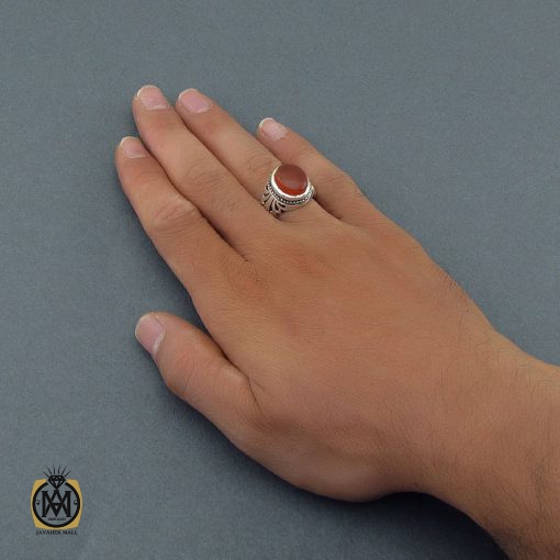 انگشتر عقیق یمن مردانه دست ساز - کد 8612 - تصویر 5