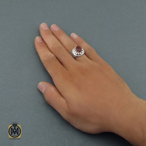 5 انگشتر عقیق یمن مردانه مدل شبکه - کد 8616 - تصویر 5