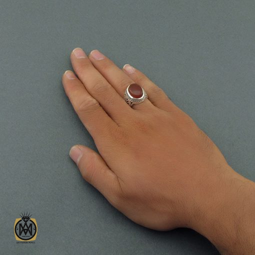 انگشتر عقیق یمن مردانه دست ساز - کد 8619 - تصویر 5